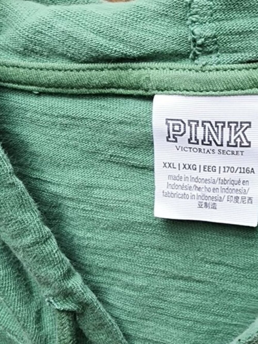 EUC Victorias Secret XXL - Pink zip up cropped 100% cotton hoodie